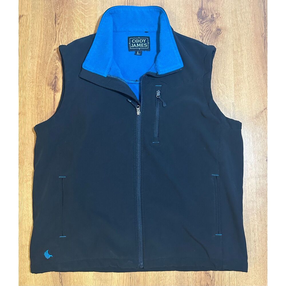 Cody James Men's Large Western Black‎ Vest, Fleece Lined